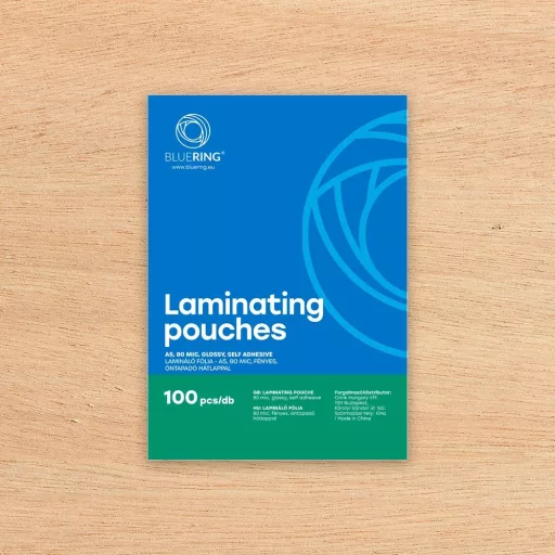 Lamináló fólia A5, 80 micron öntapadó hátlappal 100 db/doboz, Bluering®, – Tonerklinika Debrecen