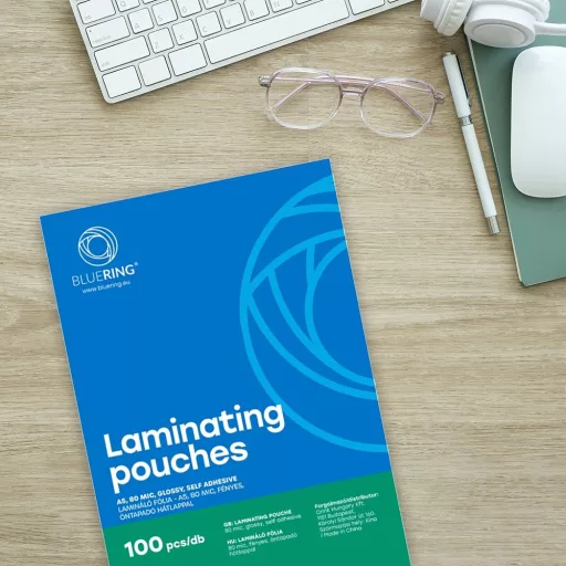 Lamináló fólia A5, 80 micron öntapadó hátlappal 100 db/doboz, Bluering®, – Tonerklinika Debrecen