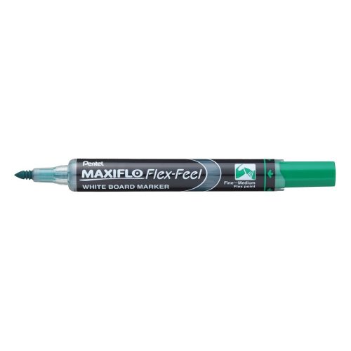 Táblamarker 1-5mm, hajlékony hegyű Pentel Maxiflo Flex Feel zöld