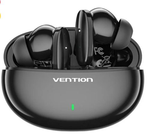 Vention SPORT (TWS,USB-C AAC/SBX Stereo, Mic Wifi headset, fekete), fülhallgató