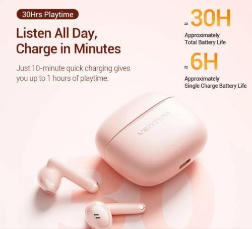 Vention E03 (Elf earbuds,pink), fülhallgató