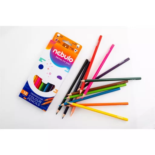 Színes ceruza készlet, háromszögletű Nebulo 12 klf. szín – Tonerklinika Debrecen