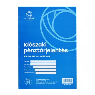 Időszaki pénztárjelentés A/4 álló 25x2+2lapos b.13-21/VX Bluering® – Tonerklinika Debrecen