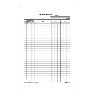 Napi pénztárjelentés A4, 25x2+2 lapos tömb B.13-25/VX – Tonerklinika Debrecen