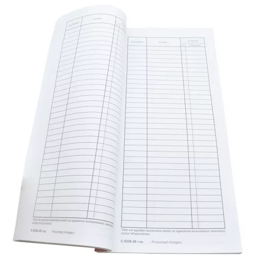 Kézbesítő könyv 100lap,os 130x297mm, C.5230-29 – Tonerklinika Debrecen