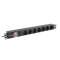 Lanberg PDU-07F-0200-IEC-BK 19" 1U 7xSchuko aljzat C14 csatlakozóvéggel 2m fekete elosztósor kapcsolóval