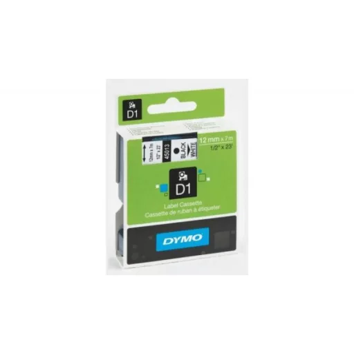 DYMO D1 45013 f.szalag 12mm x 7m fehér-fekete (Eredeti)