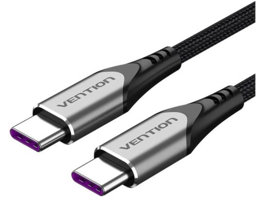 Vention USB-C 3.1/M -> USB-C 3.1/M, (szövet, szürke), 1,5m, kábel