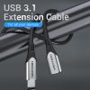 KÁBEL USB-C 3.1/M -> USB-C 3.1/F, 0,5m, (hosszabbító,szövet), Vention