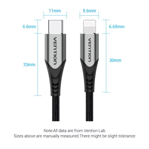 Vention USB-C 2.0/M -> Lightning 2m, kábel