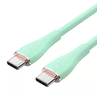   Vention USB-C 2.0/M -> USB-C 2.0/M,  (5A,szilikon,zöld), 1,5m, kábel