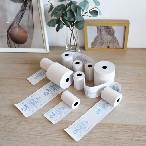 Bluering Hőpapír 37 mm széles, 30fm hosszú, cséve 12mm, 10 tekercs/csomag, ( 37/50 ) BPA mentes Bluering® – Tonerklinika Debrecen