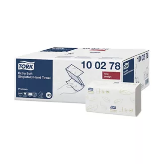   Kéztörlő 2 rétegű Z hajtogatású 200 lap/csomag 15 csomag/karton Extra Soft Singlefold H3 Tork_100278 hófehér