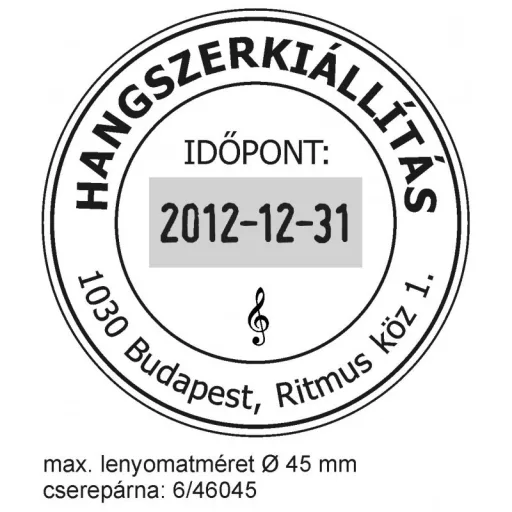 Trodat 46145 Kör Dátumbélyegző (Ø 45 Mm) Lenyomattal