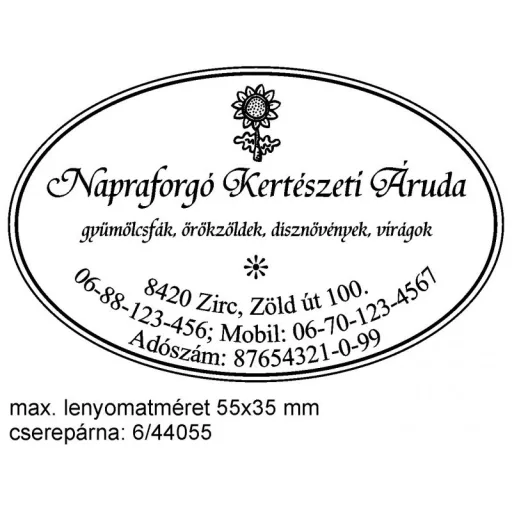 Trodat 44055 Ecoblack Oválbélyegző (55 X 35 Mm) Lenyomattal