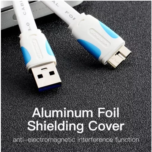 Vention USB-A 3.0/M -> Micro USB-B,  ( lapos,fekete),  0,2m, kábel