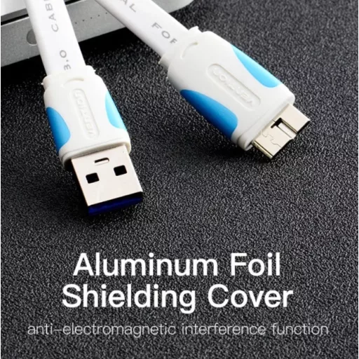 Vention USB-A 3.0/M -> Micro USB-B,  ( lapos,fekete),  0,5m, kábel