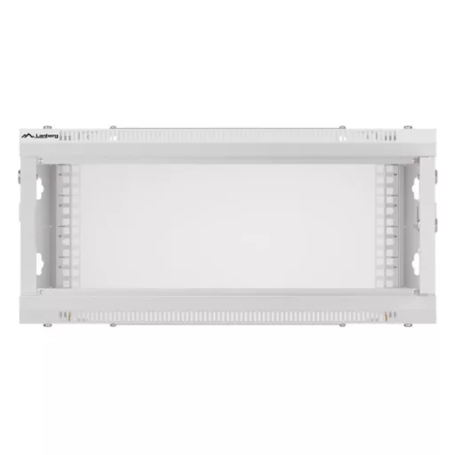 Lanberg WF01-6404-10S 19 4U SZÉL:600mm MÉLY:450mm MAG:290mm lapraszerelt üvegajtós szürke fali rack szekrény