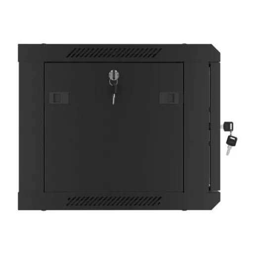 Lanberg WF01-6406-10B 19 6U SZÉL:600mm MÉLY:450mm MAG:379mm lapraszerelt üvegajtós fekete fali rack szekrény