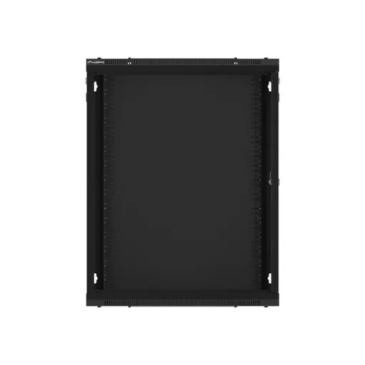 Lanberg WF01-6415-10B 19 15U SZÉL:600mm MÉLY:450mm MAG:774mm lapraszerelt üvegajtós fekete fali rack szekrény